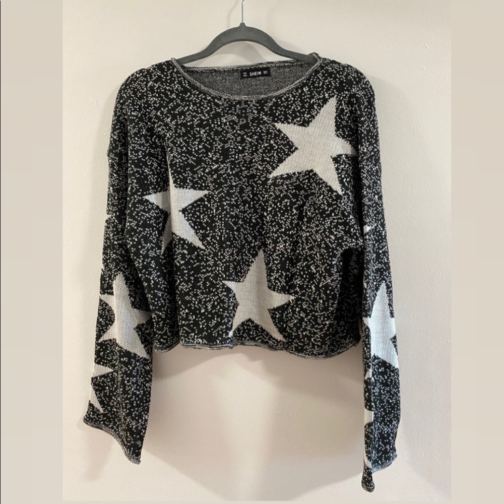 SHEIN Drop Shoulder Star Sweater